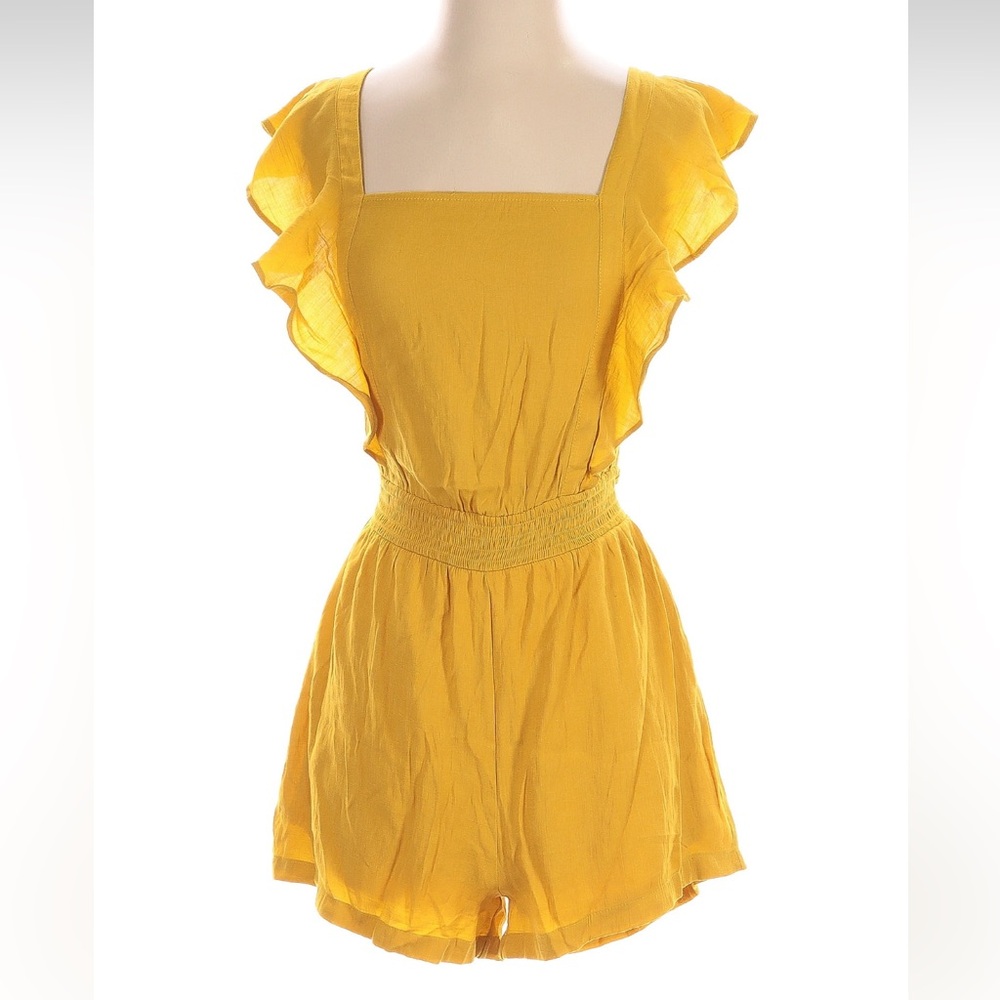 Haute Monde Yellow Ruffle Mini Romper Size M